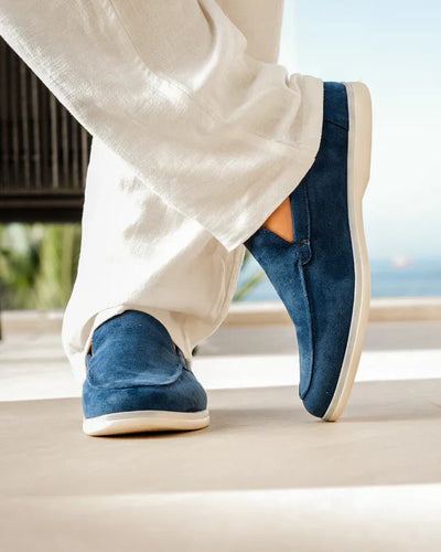 Suede Comfort Loafers – Marine Blue