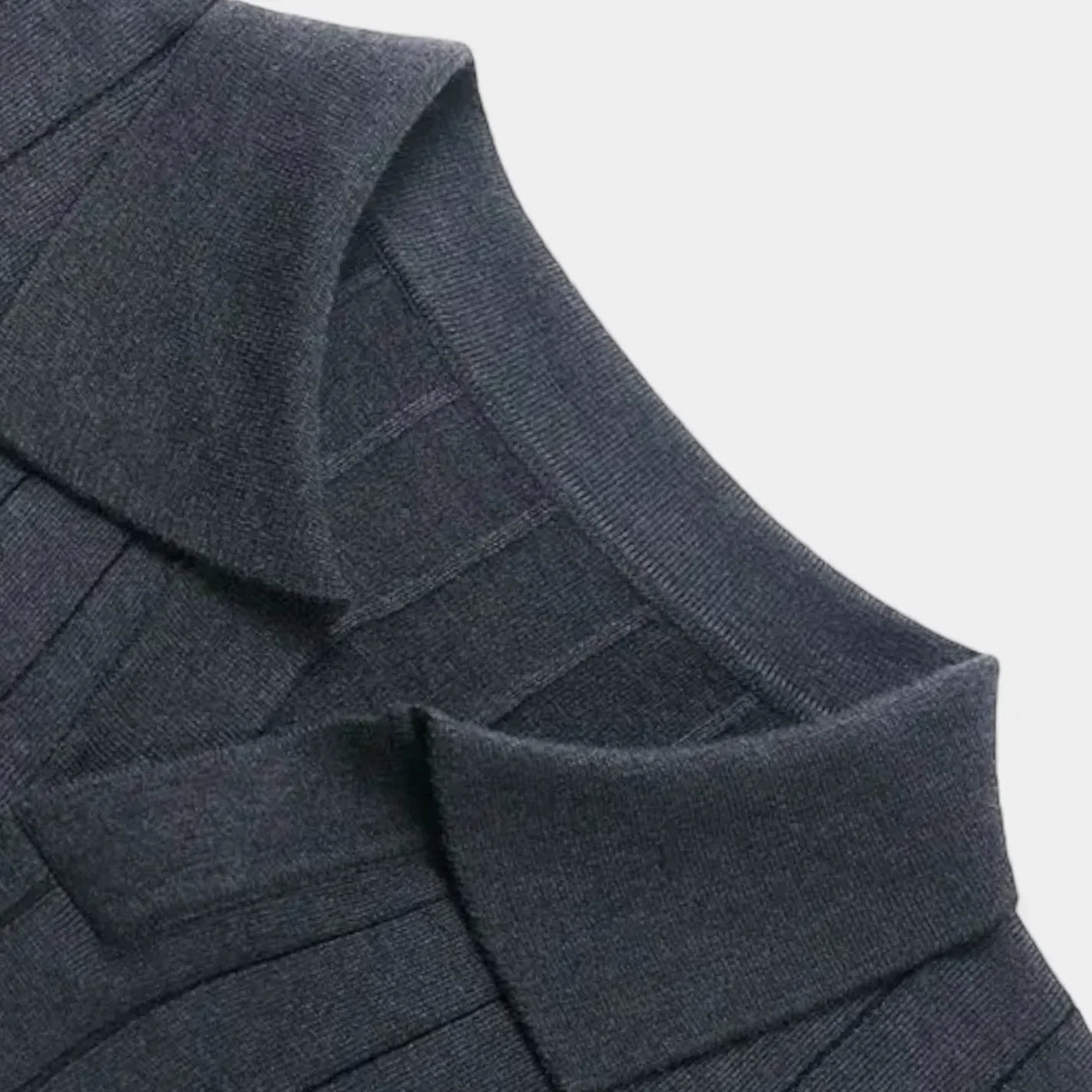 Ascot Knit Polo - Grey