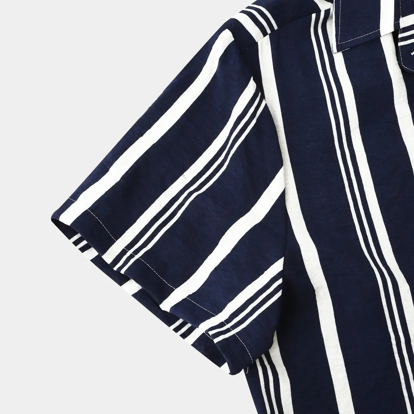 Striped Summer Shirt - Navy Blue