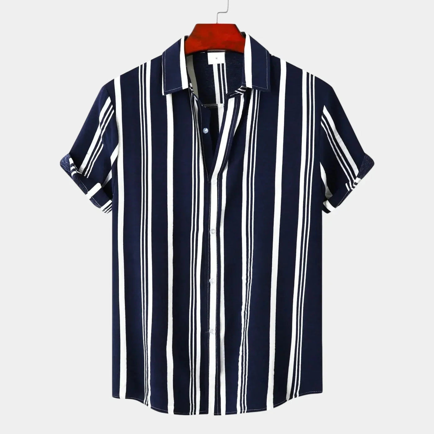 Striped Summer Shirt - Navy Blue