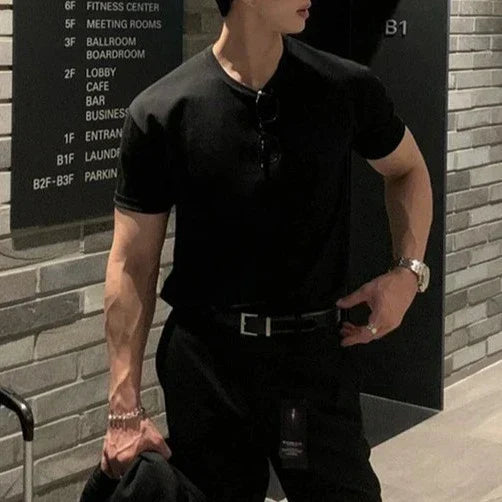 Regal Henley Polo - Black