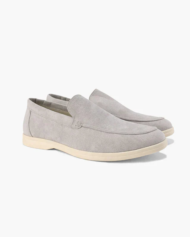 Suede Comfort Loafers – Light Gray