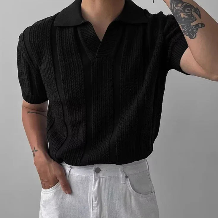 Riviera Knit Polo – Black