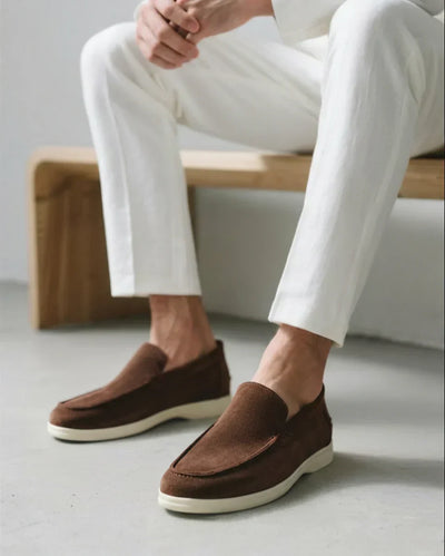 Suede Comfort Loafers – Chocolate