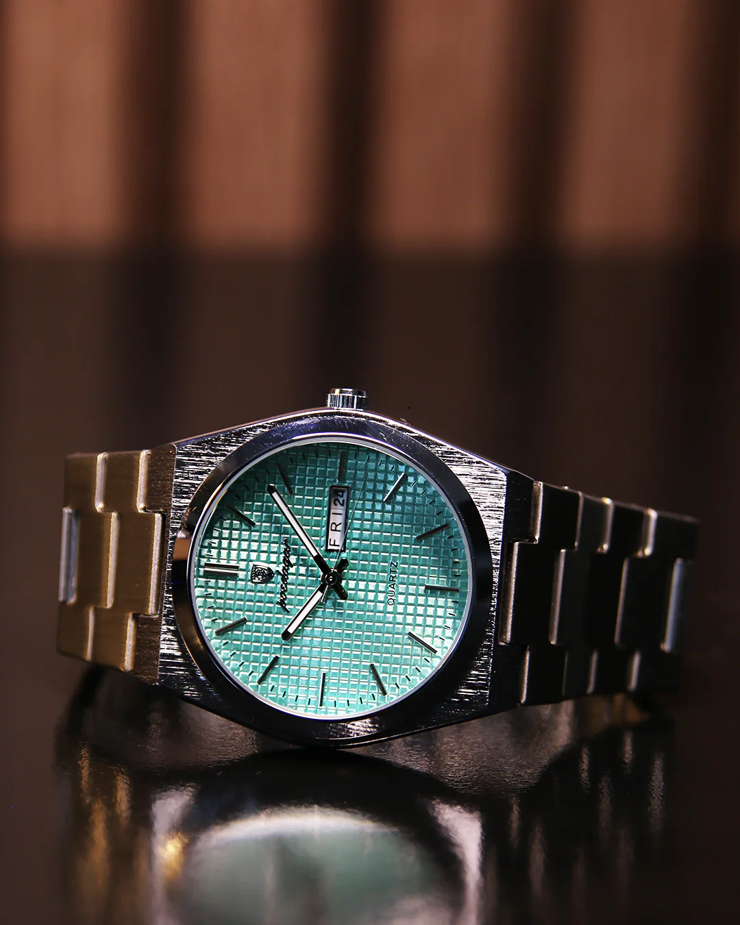 Mint Grid Steel Watch