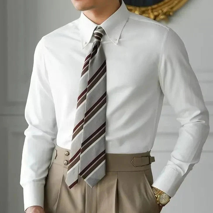 Vintage Button-Down Shirt - WHITE