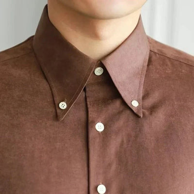 Vintage Button-Down Shirt - COFFEE