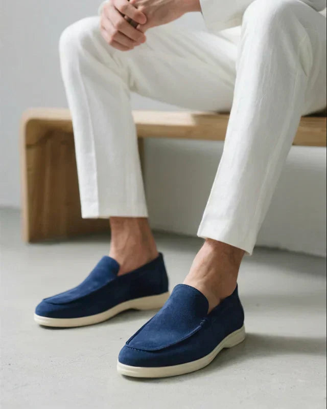 Suede Comfort Loafers – Marine Blue