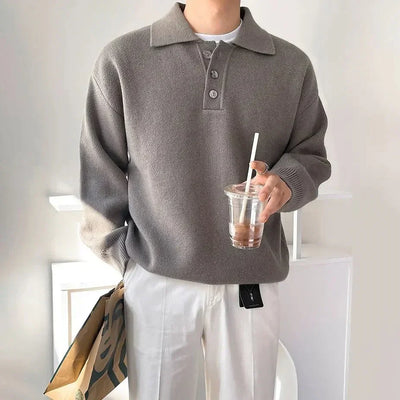 Kensington Polo-Knit Sweater - COFFEE