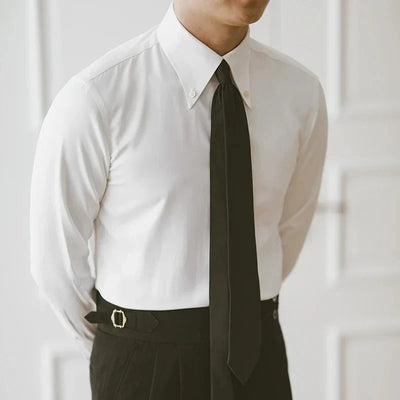 Vintage Button-Down Shirt - WHITE